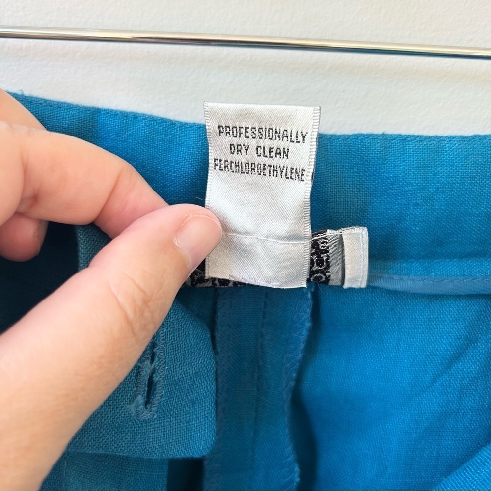Vintage 100% linen royal blue women’s trousers - Picture 8 of 8